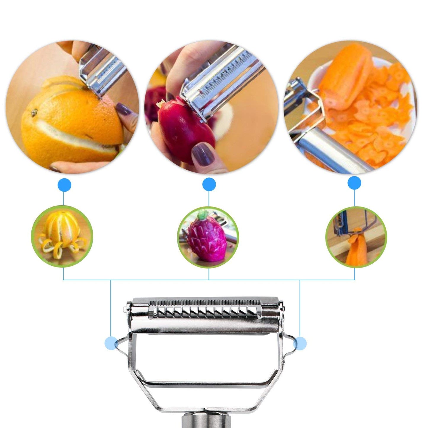 Stainless Steel Dual Blade Vegetable Peeler