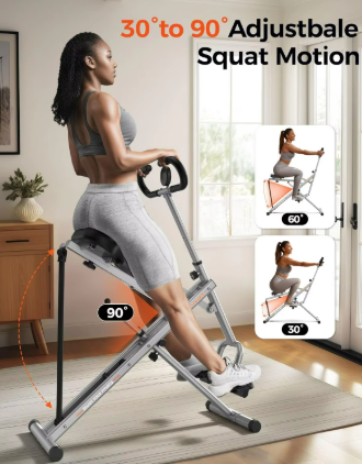 Squat Workout Machine – Adjustable 4 Resistance Bands, Ride & Rowing Machine for Booty
