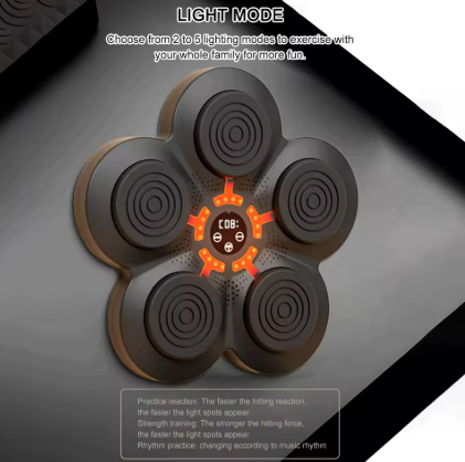 Boxing Target Wall Pad – Music & Light Punch Trainer for Home Gym