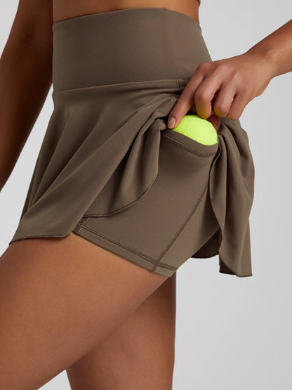High-Waisted Tennis Skirt for Women – Built-In Shorts & Pockets