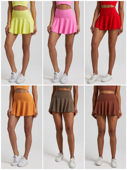 High-Waisted Tennis Skirt for Women – Built-In Shorts & Pockets