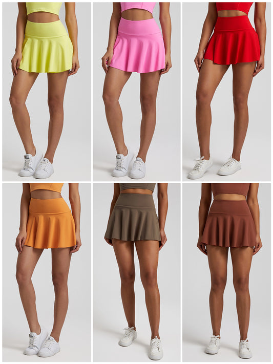 High-Waisted Tennis Skirt for Women – Built-In Shorts & Pockets