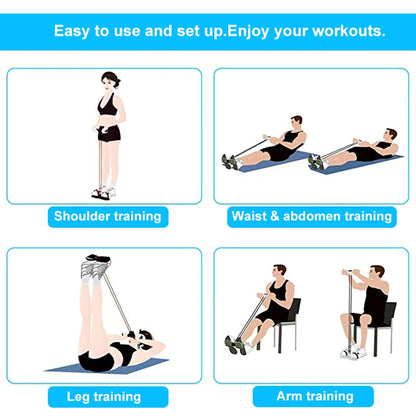 Foot Pedal Resistance Band Trainer – Full Body Home Workout for Waist, Legs & Arms