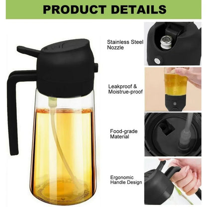 Olive Oil Spray Bottle – Refillable Cooking Mister for Air Fryer, BBQ, and Grilling