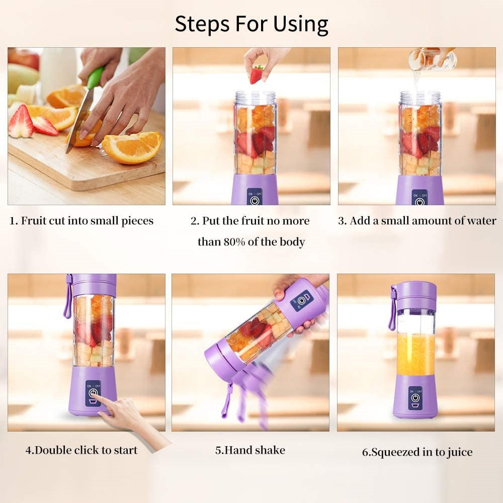 Mini Portable Electric Juicer – USB Blender for Smoothies, Fruit Juice & Travel Use