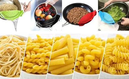 Clip-On Silicone Pot Strainer – Spill-Free Draining Tool