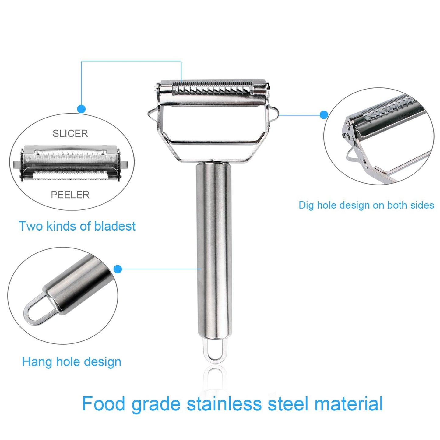 Stainless Steel Dual Blade Vegetable Peeler