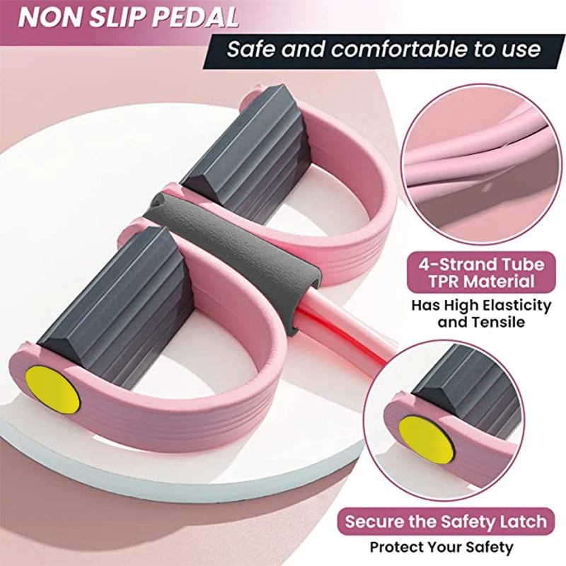 Foot Pedal Resistance Band Trainer – Full Body Home Workout for Waist, Legs & Arms