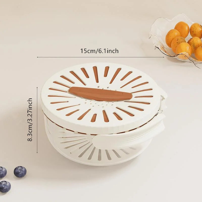 Multifunctional Colander Bowl with Lid & Handle – Wash & Store Fruits & Veggies