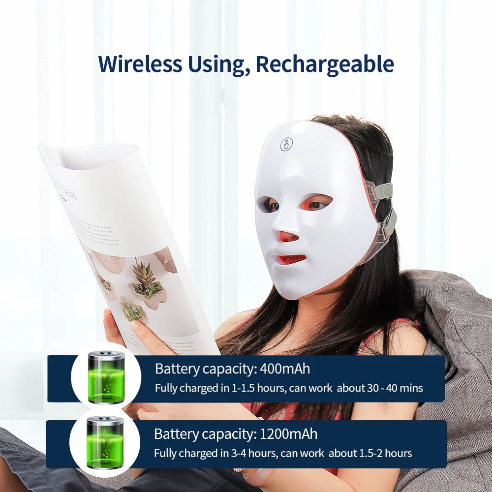 LED Skin Therapy Mask – 7 Colors for Acne, Wrinkles & Glow