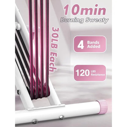 Squat Workout Machine – Adjustable 4 Resistance Bands, Ride & Rowing Machine for Booty