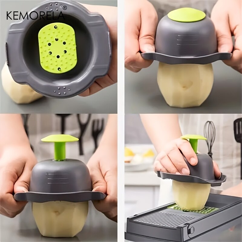 Vegetable Cutter with Safety Holder – Chop, Slice, Dice & Grate Easily