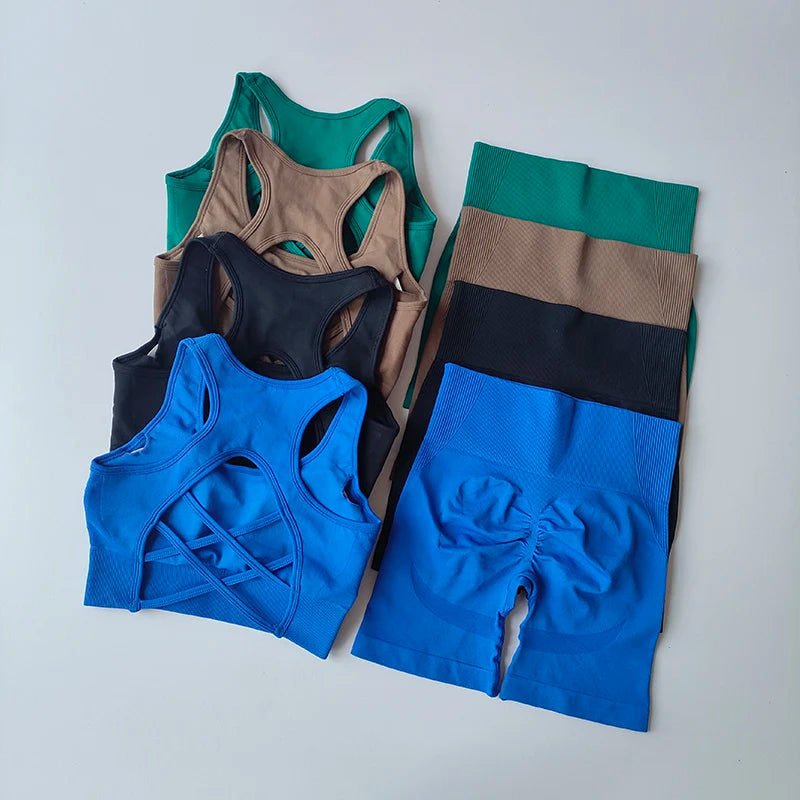 Women's 2-Piece Seamless Yoga Set – Workout Activewear for Gym & Fitness
