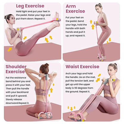 Foot Pedal Resistance Band Trainer – Full Body Home Workout for Waist, Legs & Arms