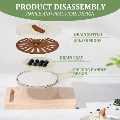 Multifunctional Colander Bowl with Lid & Handle – Wash & Store Fruits & Veggies