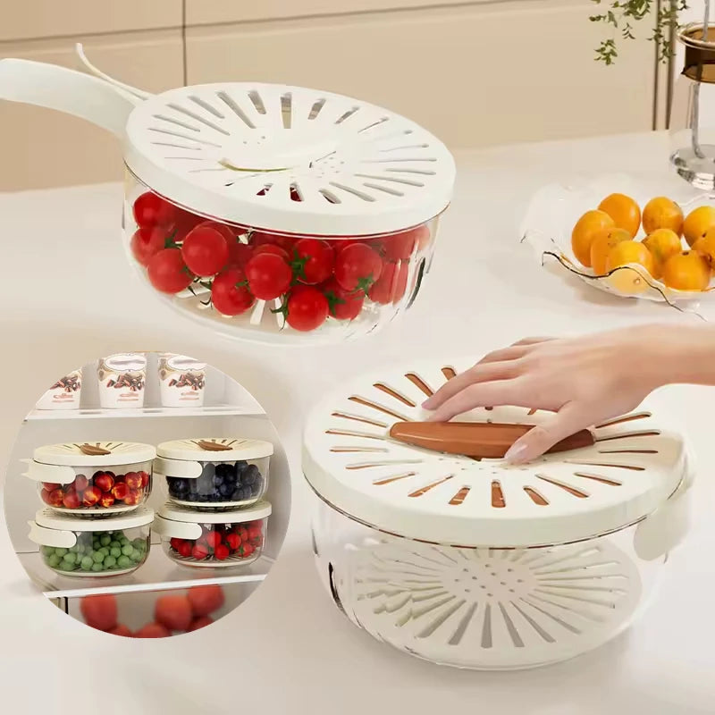 Multifunctional Colander Bowl with Lid & Handle – Wash & Store Fruits & Veggies