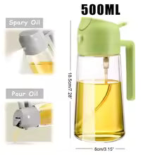 Olive Oil Spray Bottle – Refillable Cooking Mister for Air Fryer, BBQ, and Grilling